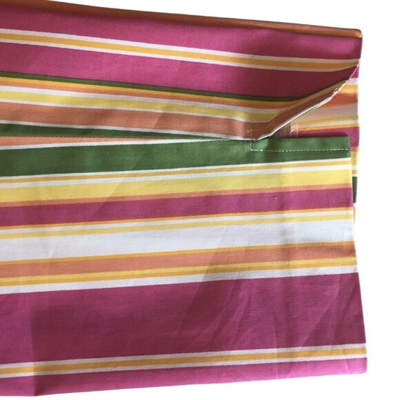 Madison Studio Striped Ankle Pants Womens Size 10 Colorful Side Zip Split Hem - Picture 10 of 11